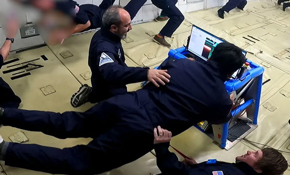 Masoud Mahjouri-Samani and researchers successfully tested the LASED compact AM machine in simulated zero gravity (Courtesy Auburn University)