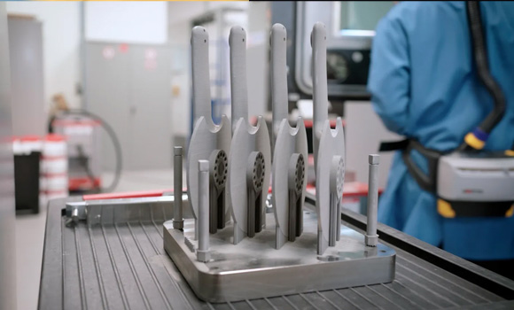 Renishaw also produced cranks for the bikes, with a 50 mm shaft and an internal lattice structure (Courtesy Renishaw)