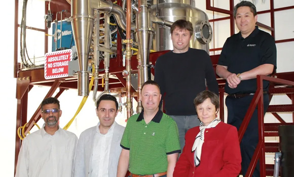 The University of Arizona Mach-X research team. Front row, from left: Krishna Muralidharan, Kavan Hazeli, Andrew Wessman and Oana Cazacu; back row, from left, Benoit Revil-Baudard and Sammy Tin (Courtesy University of Arizona)