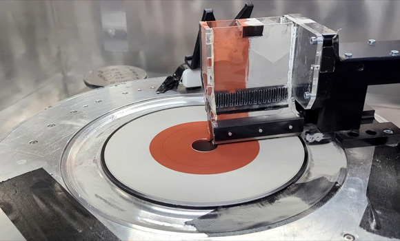 Two materials can be simultaneously fused by laser on the new machine’s rotating platform (Courtesy Michael Tucker / ETH Zurich)