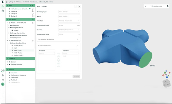 The ToffeeX software optimising the cross-flow cooler (Courtesy ToffeeX)