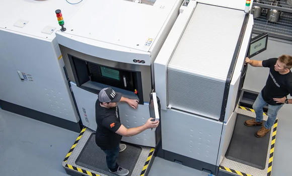 Ursa Major has added three AMCM M 450-4 FLX metal Additive Manufacturing machines to expand its total EOS-powered fleet to six (Courtesy EOS)