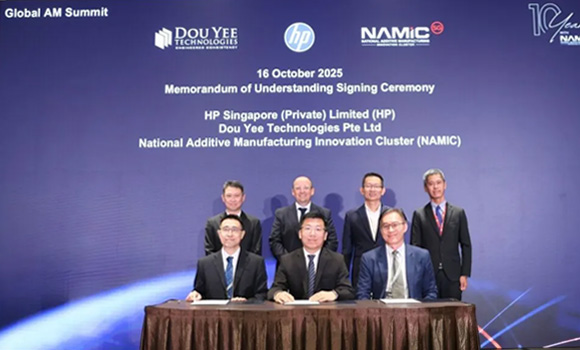 NAMIC signed a MoU with HP and Dou Yee Technologies to advance the commercial adoption of metal Binder Jetting for industrial applications (Courtesy NAMIC)