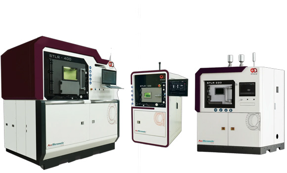 Amace has added the compact STLR 120 (centre) to its range of PBF-LB Additive Manufacturing machines Courtesy Amace Solutions)