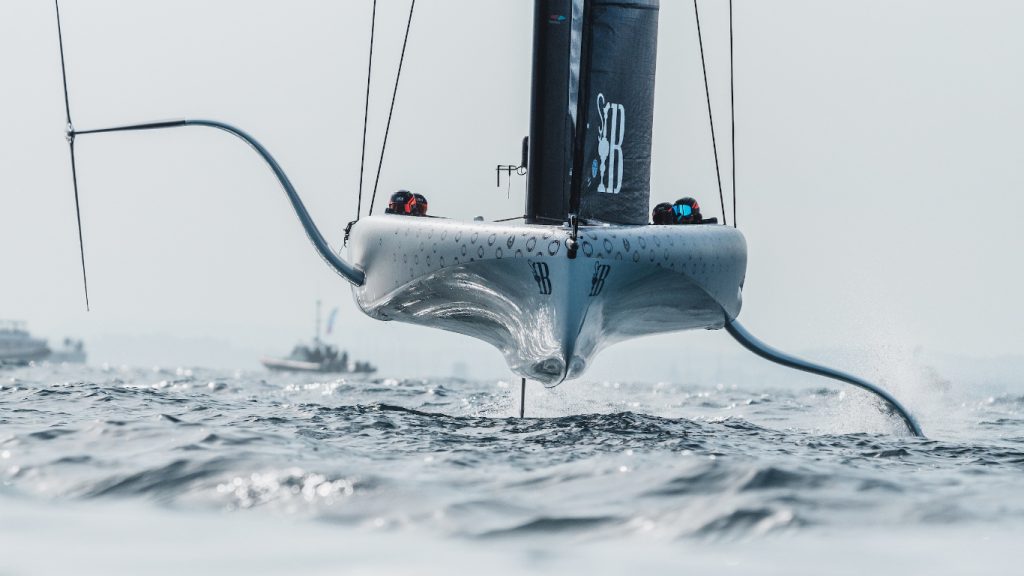 INEOS Britannia’s race boat in action ahead of the America’s Cup – a test bed for advanced control technologies (Courtesy Domin)