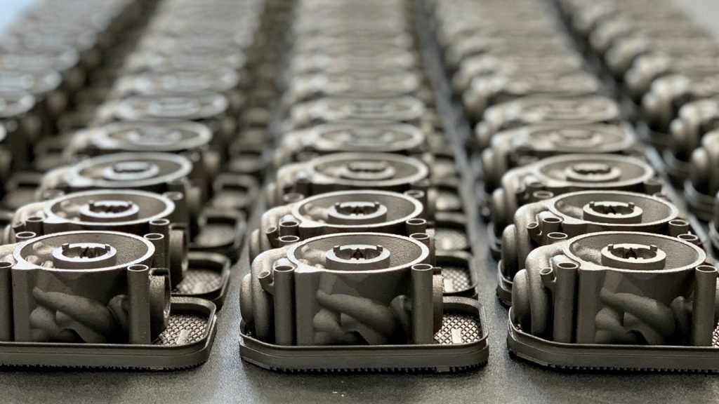 Fig. 4 Hydraulic manifolds produced by Additive Manufacturing (Courtesy Domin)