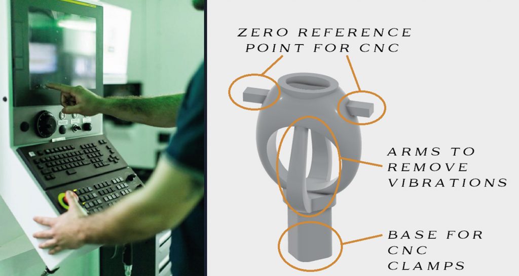 Fig. 6 The PBF-LB ring features additional structures to optimise subsequent CNC milling. These are later cut away, leaving an almost finished piece, ready for final polishing (Courtesy Bulgari)