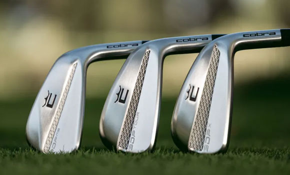 From left: the 3DP MB, the previously launched 3DP Tour, and the 3DP X irons (Courtesy Cobra Golf)