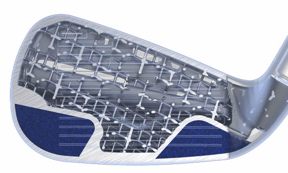 The internal lattice structure supports the iron’s thin face (Courtesy Cobra Golf)