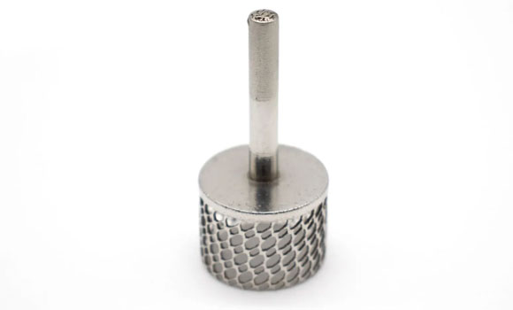 The 316L stainless steel core drill took six 6 hours to additively manufacture for MDE (Courtesy One Click Metal)