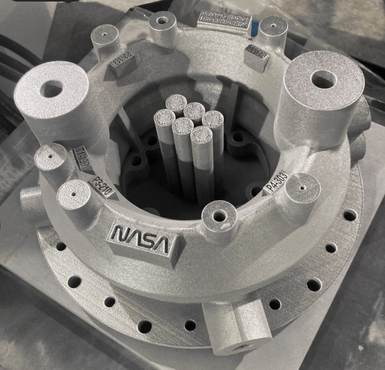 Fig. 15 A Rotating Detonation Rocket Engine (RDRE) injector produced from GRX-810 (Courtesy NASA)