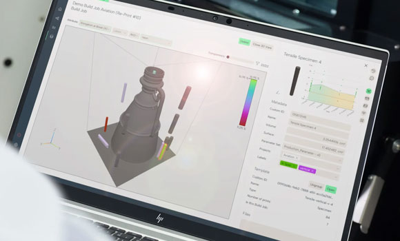 amsight software for quality management in AM, providing data transparency from material to final part inspection (Courtesy amsight)