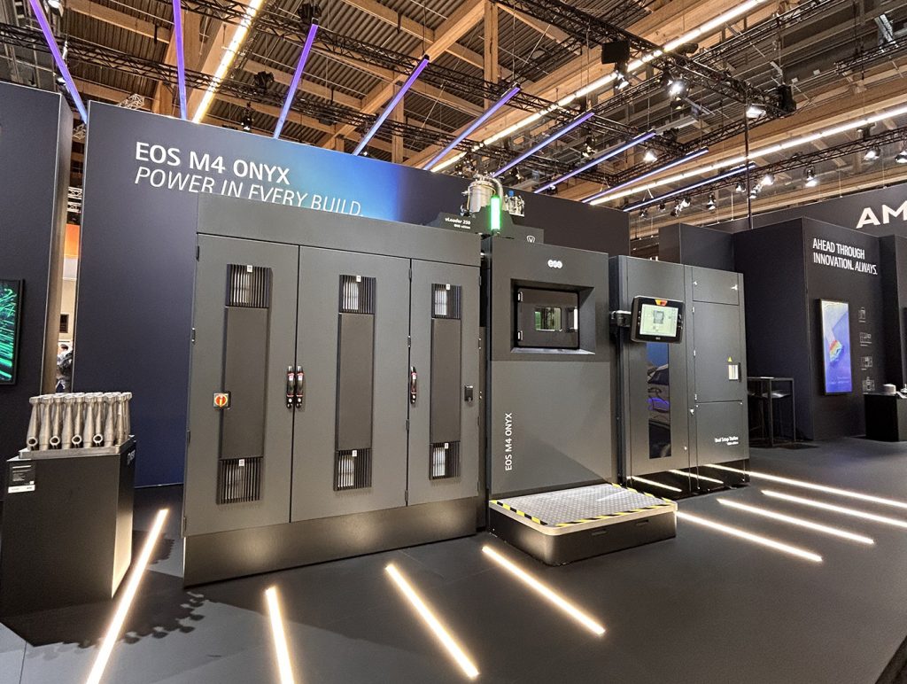Fig. 2 The M4 ONYX took centre stage at Formnext 2025 (Courtesy EOS)
