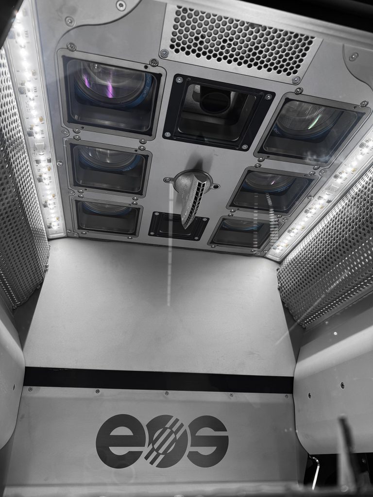 Fig. 5 The launch version of the M4 ONYX features six 400 W lasers, however a version with four AFX beam shaping lasers from nLight will also be released (Courtesy EOS) 
