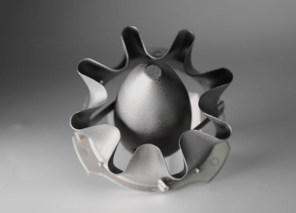 Fig. 11 A lobed jet engine nozzle manufactured from EOS’s new FeNi36 powder (Courtesy EOS)