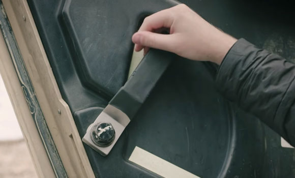The replacement battle lock handle on the vehicle (Courtesy SPEE3D)