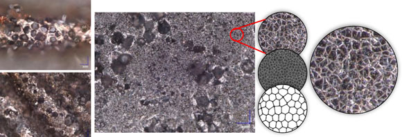 PBF-LB Additive Manufacturing of copper-coated diamond showing conduction-mode processing, defect regimes and the formation of sub-micron porous architectures (Courtesy https://doi.org/10.1016/j.diamond.2026.113591)