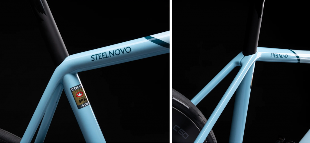 Fig. 8 Frame junctions on the Steelnovo, where additively manufactured nodes are combined with Columbus steel tubing to achieve clean integration and precise structural tuning (Courtesy Colnago)