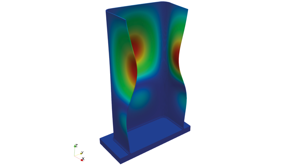 Fig. 9 PanX buckling prediction on a thin-walled structure (Courtesy PanOptimization)