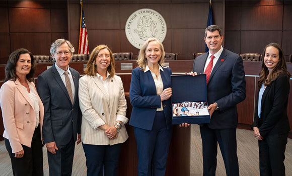 Virginia Governor Abigail Spanberger, L3Harris VP Mark Farley, and state and local leaders announce major solid rocket motor expansion in Orange County (Courtesy L3Harris Technologies)