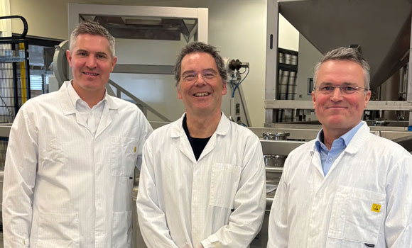 Joachim Zettler, CTO of EOS; Gerald Pöllmann, CEO of Metalpine; and Martin Dopler, CTO of Metalpine (Courtesy EOS)