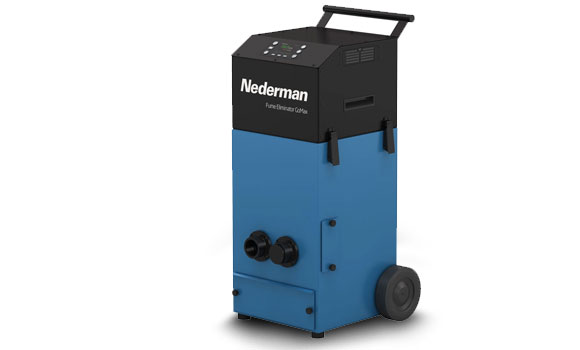The Fume Eliminator GoMax is intended for continuous welding operations, compatible with on-torch extraction systems, robotic welding cells and cobots (Courtesy Nederman)