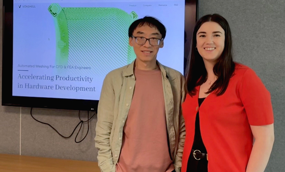 Dr Liang Yang, founder and CEO of Voxshell, and Dr Mira Androniciuc, Investment Associate at DSW Ventures (Courtesy Voxshell)