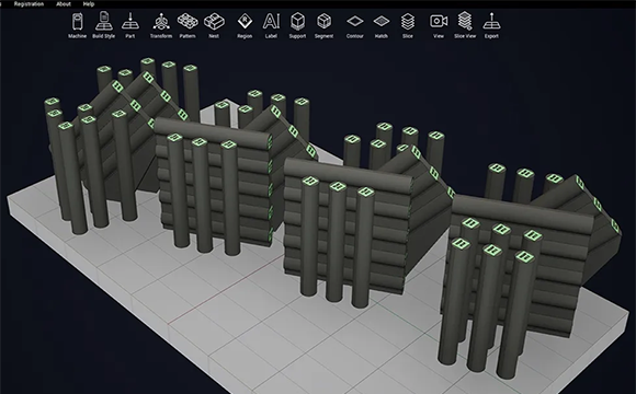 Dyndrite’s LPBF Pro software supports the development of consistent, traceable PBF-LB manufacturing workflows across multiple machine platforms (Courtesy Dyndrite)