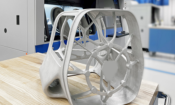 A topology-optimised node from a unitised small UAS airframe structure at GA-ASI, previously featured in Metal AM’s article “General Atomics Aeronautical on metal Additive Manufacturing’s place at the centre of the digital manufacturing revolution” (Courtesy GA-ASI) [https://www.metal-am.com/articles/general-atomics-aeronautical-on-metal-additive-manufacturings-place-at-the-centre-of-the-digital-manufacturing-revolution/]