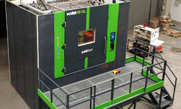 Addiblast’s MARS05 XL, an automated depowdering system designed for large-format metal AM (Courtesy Addiblast)