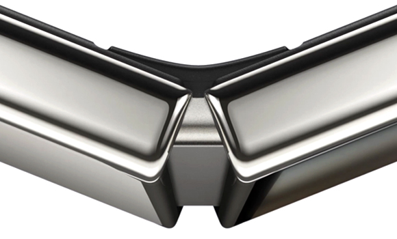 The iPhone Duo features an additively manufactured hinge cover with a contrasting micro-blasted finish (Courtesy Apple)