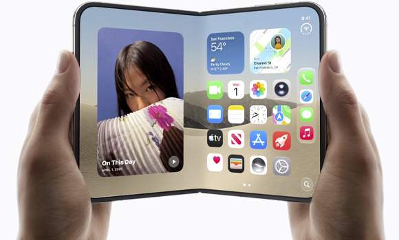 The new iPhone Duo features a titanium hinge cover produced by metal Additive Manufacturing (Courtesy Apple)