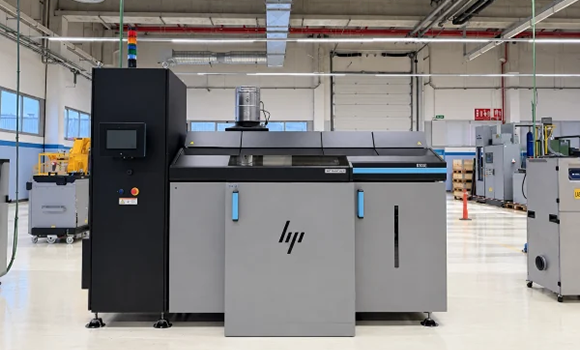 HP Metal Jet S100 Binder Jetting (BJT) machine, the model installed at Hyperion's production facility near Barcelona in October 2026 for tungsten carbide Additive Manufacturing using CarbiForm powders (Courtesy Hyperion Materials & Technologies)