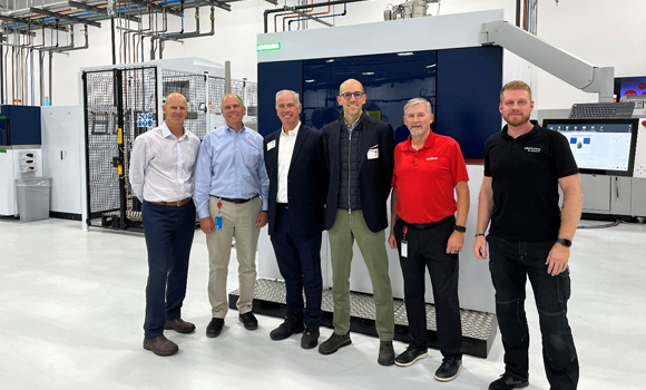 Left to right: Todd Wilhite & Dan Haller, both Oerlikon; Charlie Grace & Matthias Himmelsbach, ATLIX; Mike Tobin, Oerlikon; and Jonas Vornholz, ATLIX (Courtesy Oerlikon)