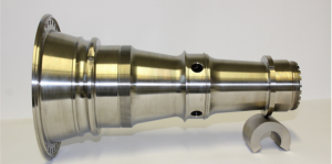The turbojet aircraft engine fan shaft was deposited in about two hours at deposition rate of 2.7 kg/h (Courtesy Impact Innovations)