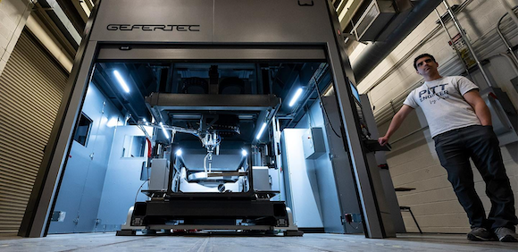 The University of Pittsburgh has acquired a Gefertec arc605 DED 3D printer (Courtesy University of Pittsburgh/Aimee Obidzinski)
