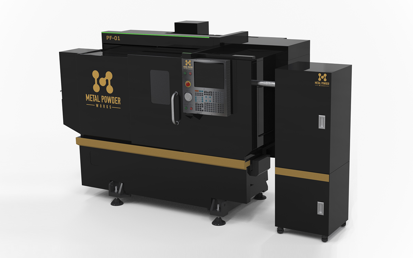 Fig. 1 Metal Powder Works' machine is capable of converting metal bar stock into powder via a software-driven mechanical process at room temperature