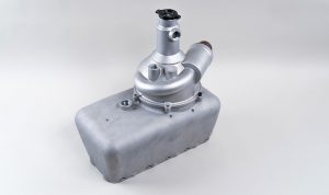 Fig. 11 A C8.R Corvette oil inlet and tank made at the GM Additive Industrialization Center (Courtesy Steve Fecht / General Motors)