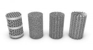 Fig. 13 From left to right: corrugated sheet metal, metal foam, super structured packing, final assembly
