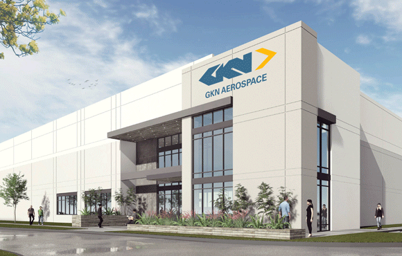 A rendering of the GKN Aerospace facility at Lone Star Commerce Centre, Fort Worth, Texas (Courtesy GKN Aerospace)