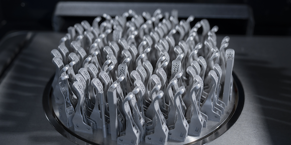 Additively manufactured bicycle parts. Trumpf will showcase the suitability of its machines for series component production at Formnext 2022 (Courtesy Trumpf)