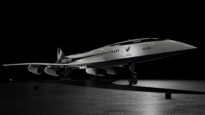 Boom Supersonic’s Overture supersonic airliner, intended to carry sixty-five to eighty-eight passengers at twice the speed of today’s airliners (Courtesy Boom Supersonic)
