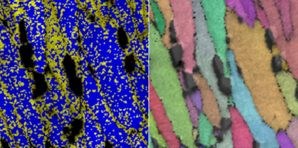 A team of ORNL researchers used neutron diffraction experiments to study additively manufactured Al-Cu-Mn-Zr alloy and observed a phenomenon called load shuffling (Courtesy ORNL)