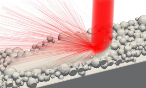 Raytracing simulation of the PBF-LB process (Courtesy Fraunhofer IWM)