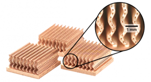 Electrochemical Additive Manufacturing enables users to manufacture ultra-high resolution, high-purity components directly manufacture onto temperature-sensitive substrates such as PCBs, silicon, or existing metal components (Courtesy Fabric8Labs)