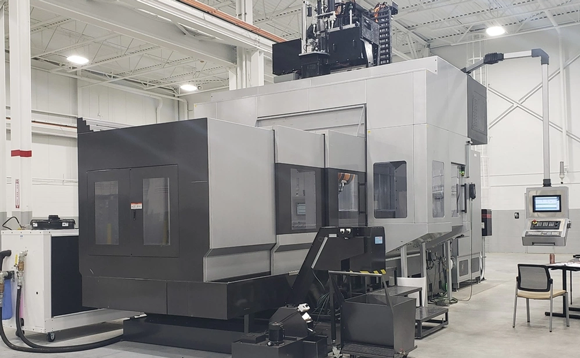 The Army’s Jointless Hull subsection tool is a hybrid metal Additive Manufacturing machine used for engineering development and production in support of the full-size Jointless Hull machine located at Rock Island Arsenal – Joint Manufacturing and Technology Center (Courtesy US Army/Jerome Aliotta)