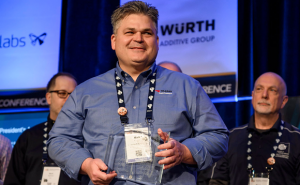 The Additive Manufacturing Users Group bestowed its President’s Award to Mark Wynn (Courtesy AMUG)