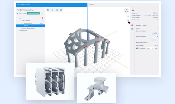 AMFG powered by Dyndrite enables AM users and service bureaus deploy automated ordering, collating, and dynamically processed part production services (Courtesy AMFG)