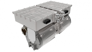 Equipmake’s Ampere-220 e-axle system features a thin-walled metal additively manufactured structure