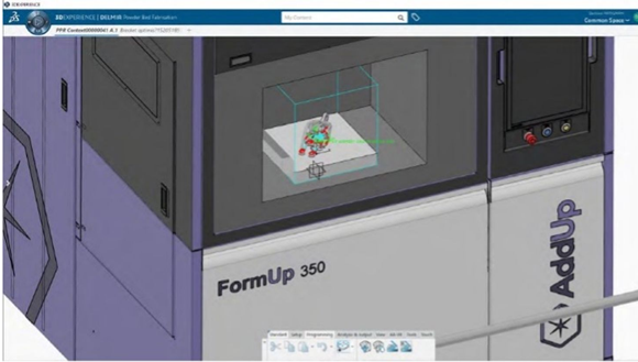 The collaboration has resulted in a virtual twin of AddUp’s FormUp 350 Additive Manufacturing machine (Courtesy AddUp Inc)